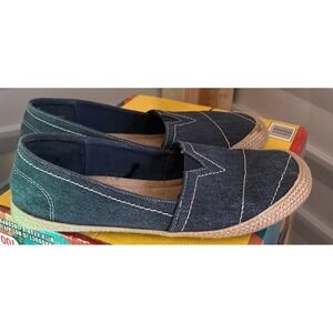Mia Amore Women's Denim Espadrille Flats Slip On Shoes Size 7.5